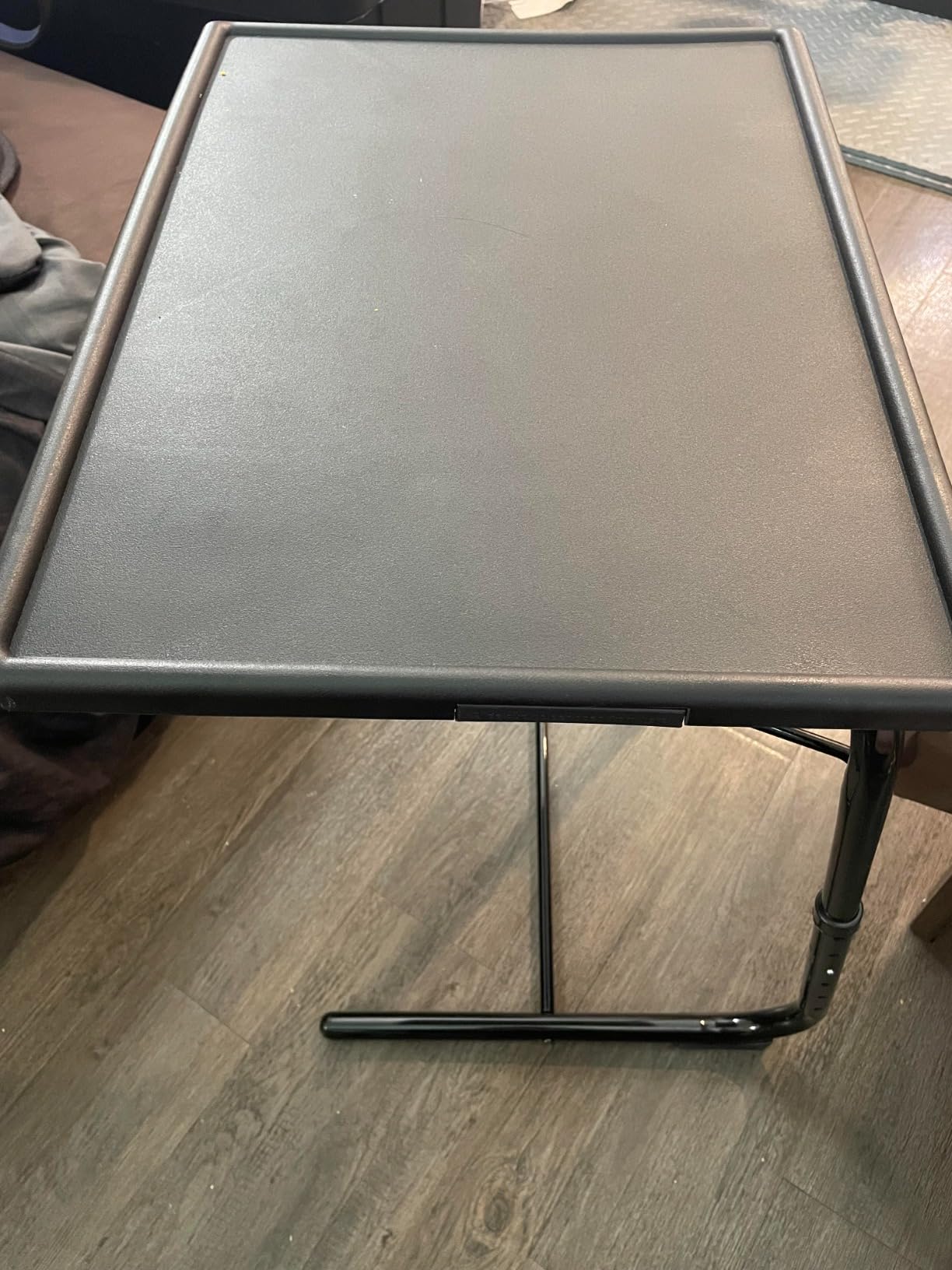 HUANUO Adjustable TV Tray Table - Foldable TV Tray with 6 Height & 3 Tilt Angle Adjustments, TV Dinner Tray with Cup Holder for Couch, Bed, Sofa and Chair (Black) customer photo 2