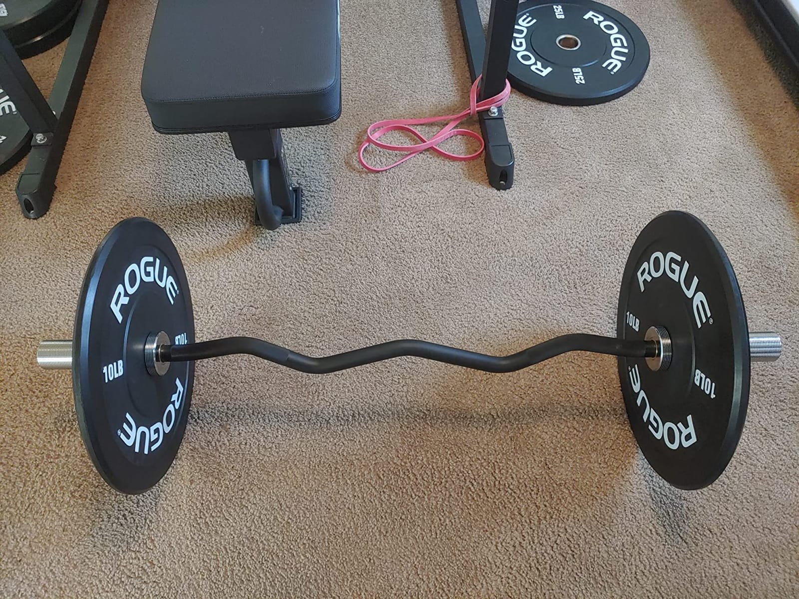 EZ Curl Bar Bells of Steel - Olympic 2 in Bicep Tricep Curling, 500 lb customer photo 1