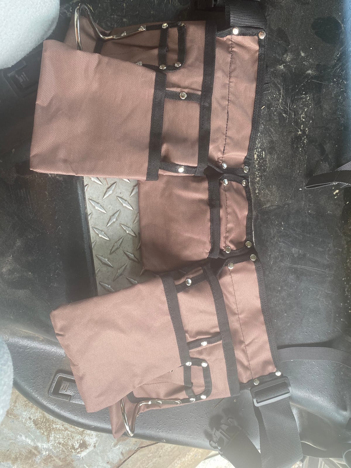 11 Pocket Brown and Black Heavy Duty Construction Tool Belt, Work Apron, Tool Pouch, with Poly Web Belt Quick Release Buckle - Adjusts from 33 Inches All the Way to 50 Inches customer photo 1