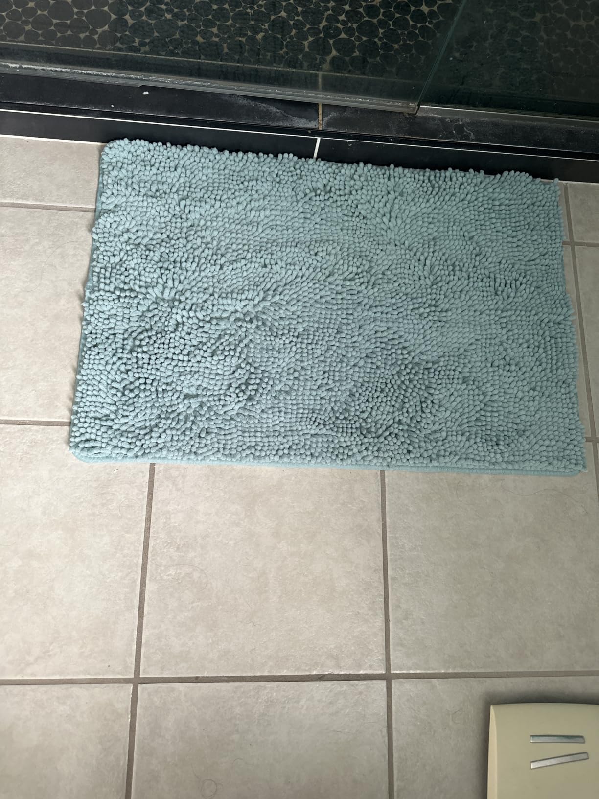 GORILLA GRIP Bath Rug Mat for Bathroom, Absorbent Chenille, 24x17 Gray customer photo 2