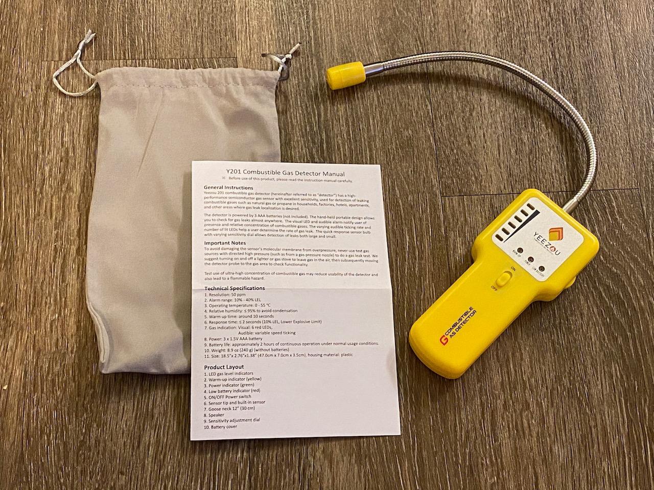 Gas Leak Detector – Portable Natural Gas Sniffer for Propane, Methane, LPG, LNG, Fuel & Sewer Gas – Combustible Gas Detector with 12