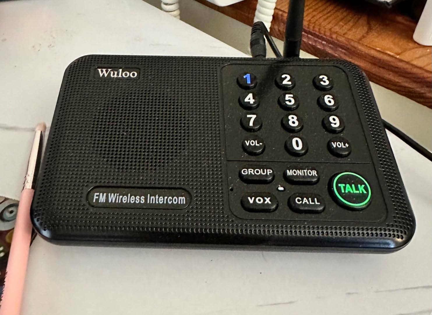 Wuloo Intercoms Wireless for Home 1 Mile (5280 Feet) Range 10 - Channel, Wireless Home Intercom System for House Business Office, Room to Room Intercom, Home Communication System (2 Packs, Black) customer photo 2