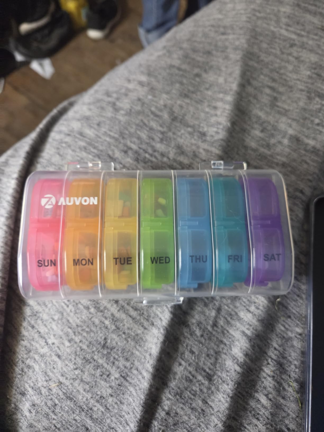 AUVON Pill Box 2 Times a Day, 7-Color for Easy Tracking, Dual Protection customer photo 2