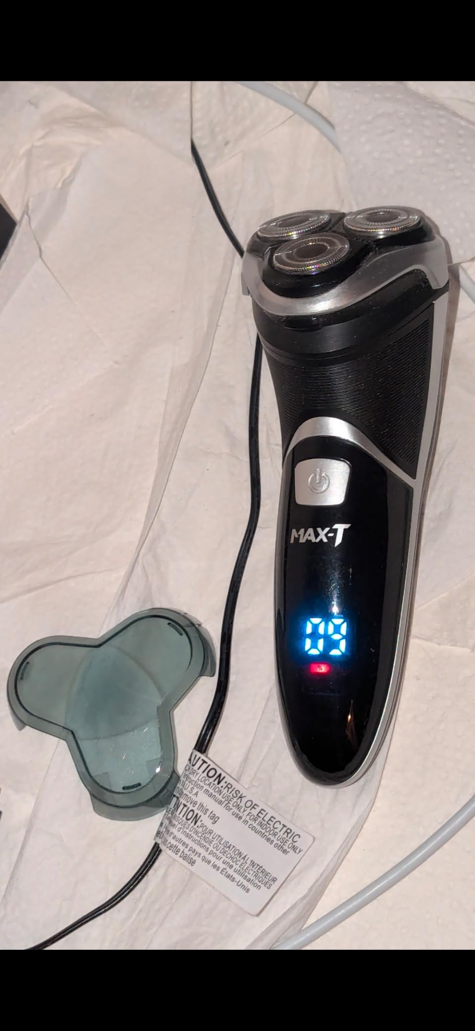 Men's Electric Shaver - MAX-T Corded and Cordless Rechargeable 3D Rotary Shaver Razor for Men with Pop-up Sideburn Trimmer Wet and Dry, IPX7 Waterproof, Plug & Play customer photo 2