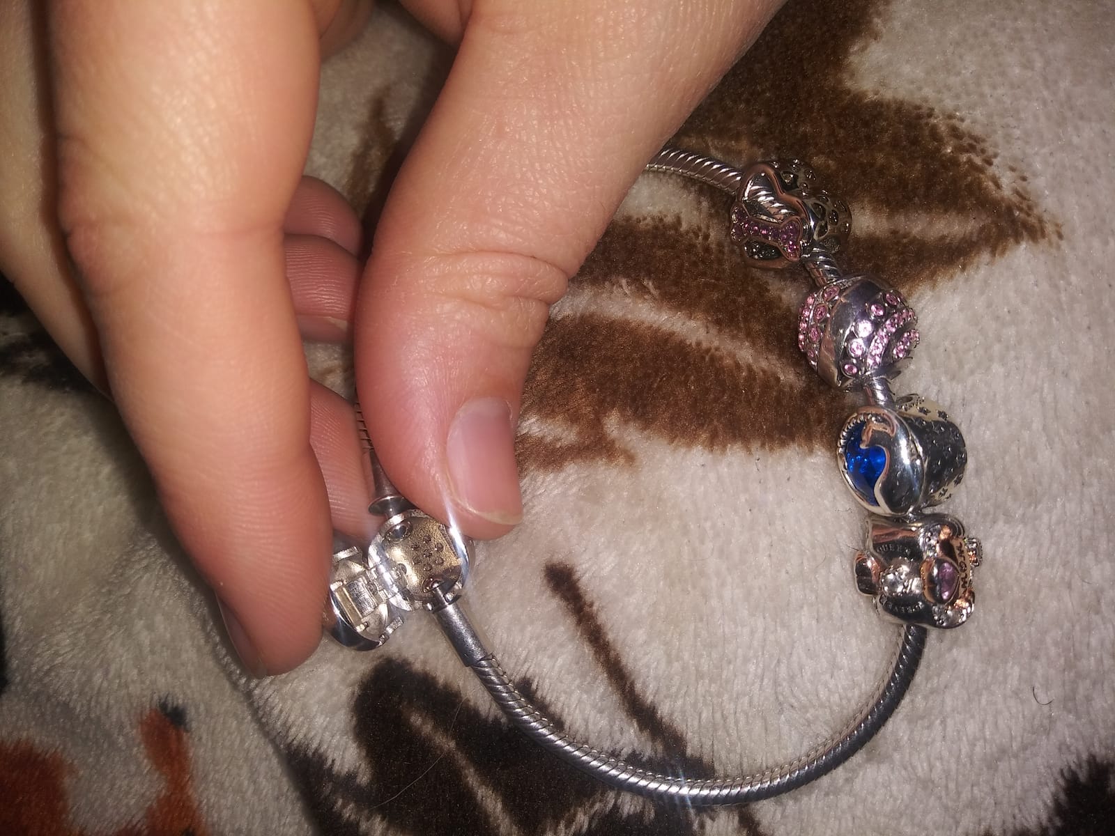FOREVER QUEEN Charm Bracelet Fit Charms 925 Sterling Silver Basic Snake Chain Bracelet for Women Girls, Signature Bracelet with Sparkling Round Clasp Charm Clear CZ for Christmas Valentine Mother's Day Gift customer photo 2