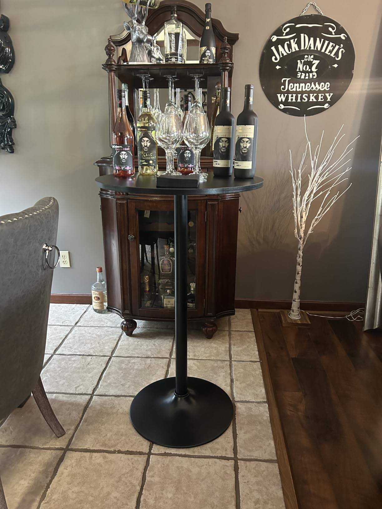 Pearington Santina 2 Pack Round Bar and Pub Table, Black customer photo 1