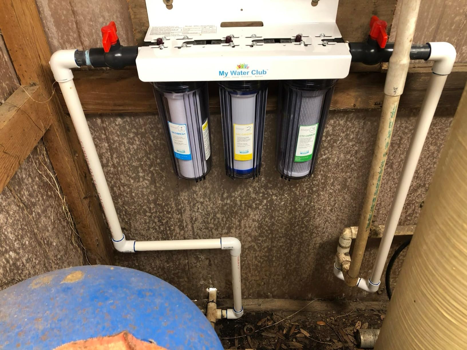 Whole House 3-Stage Water Filtration System, 3/4