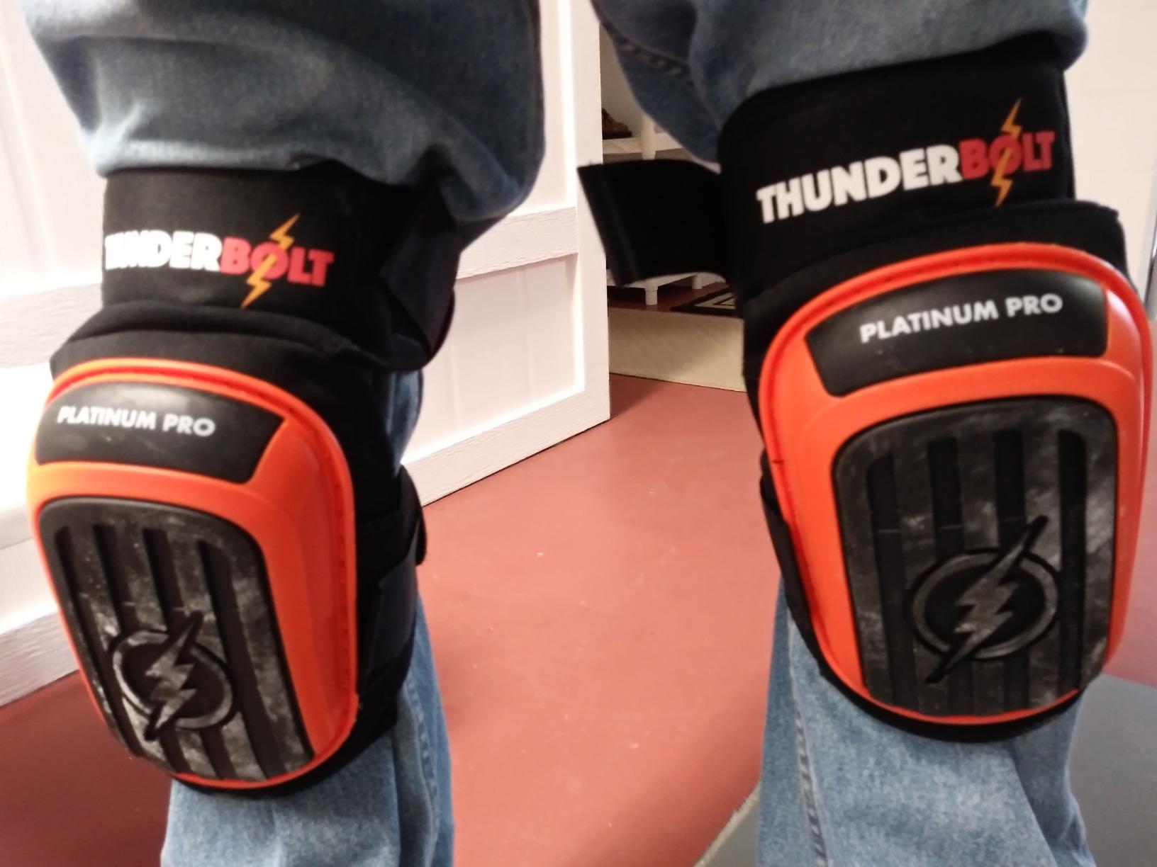 Thunderbolt Knee Pads for Men Construction Knee Pads for Work for Men and Women with Double Gel for Gardening Flooring Roofing Heavy Duty with Extra Thick Foam and Strong Adjustable Non-Slip Straps customer photo 1