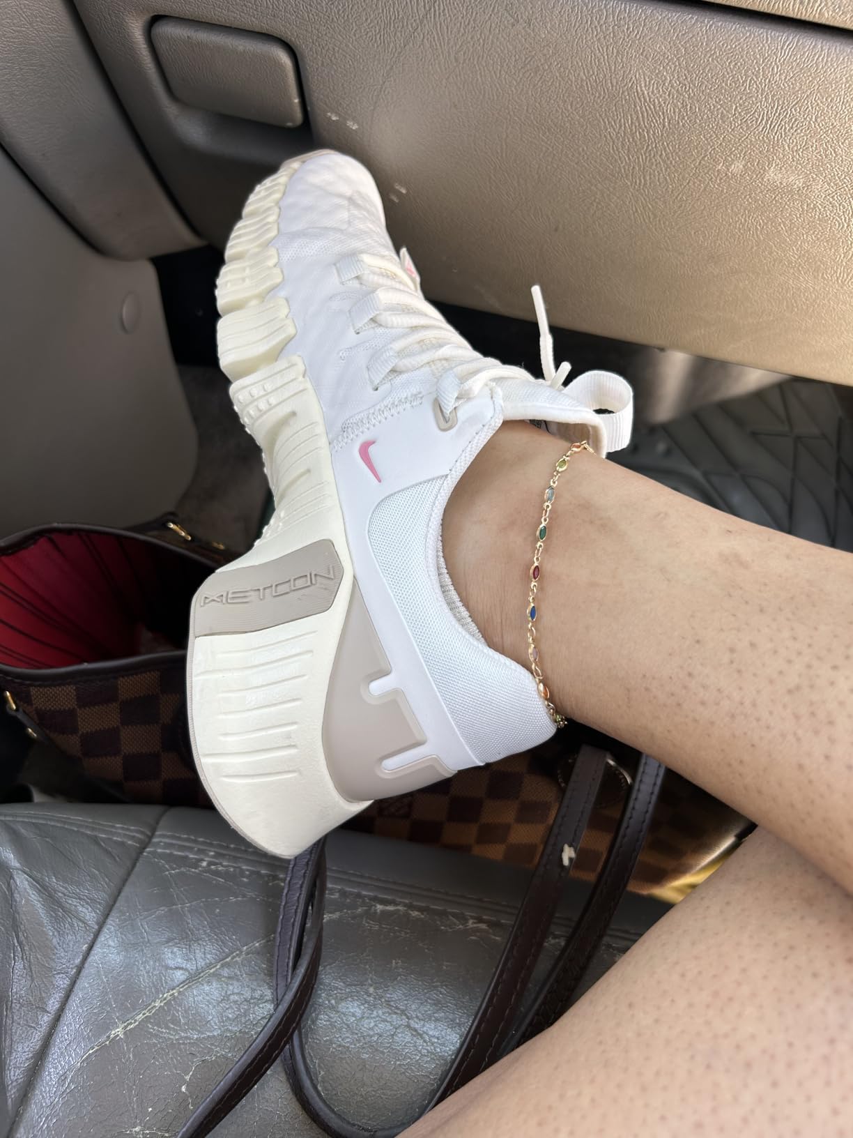 Barzel 18K Gold Plated Gold and Multi Color Crystal Baguette Anklet customer photo 2