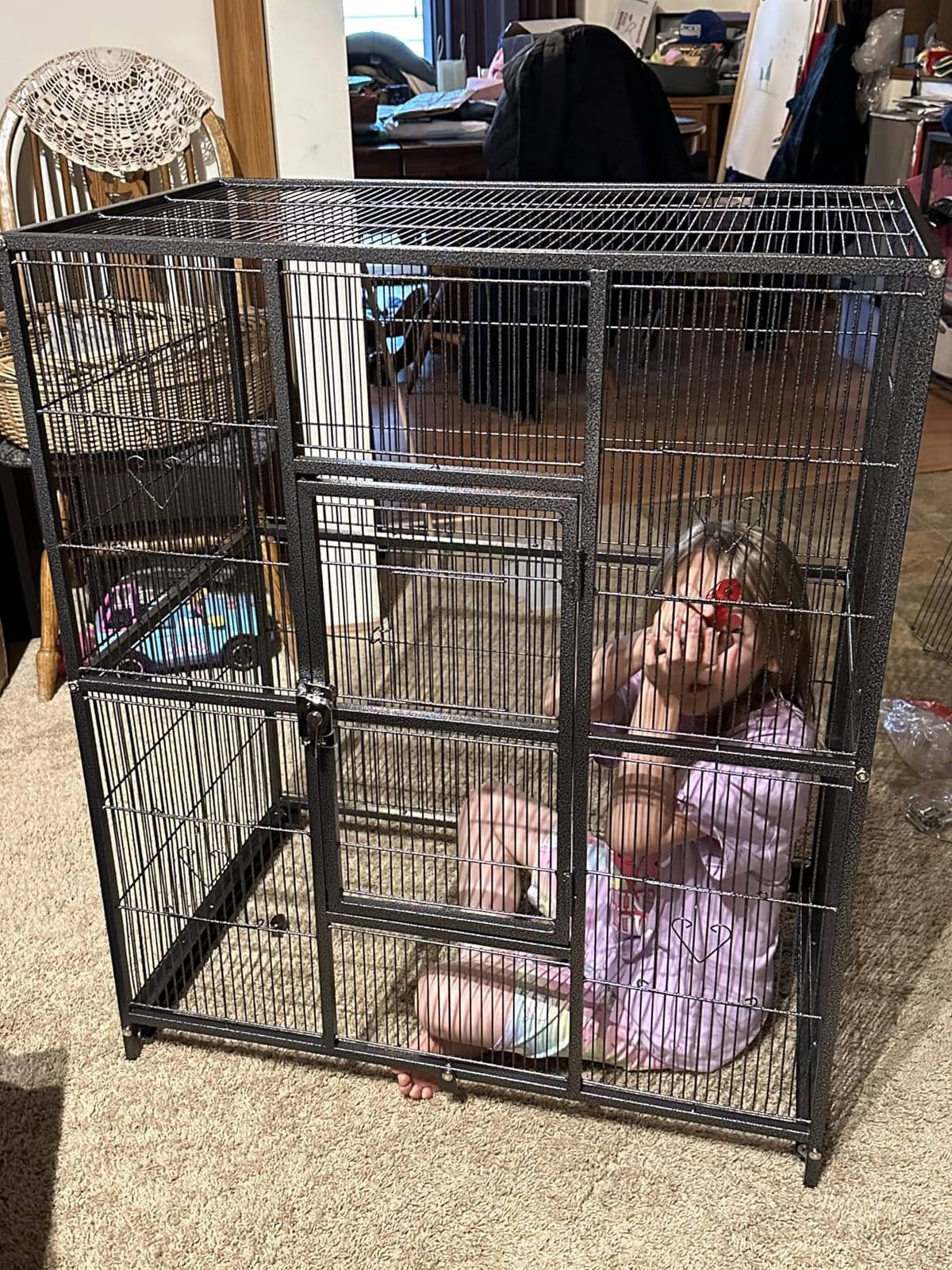 Yaheetech 63-Inch Wrought Iron Rolling Large Bird Cage for African Grey Small Quaker Amazon Parrots Canary Bird Flight Cage customer photo 2