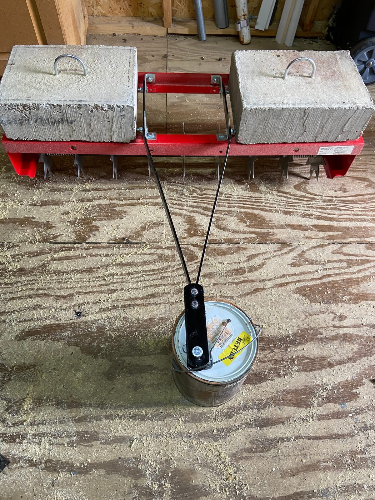 CRAFTSMAN (CMXGZBF7124336), 36-Inch Tow Spike Tow Behind Spike Aerator for Aerating Lawns; 9 Galvanized Steel Disks, 90lbs Capacity Weight Tray for Better Aeration, Universal Hitch, Red customer photo 1