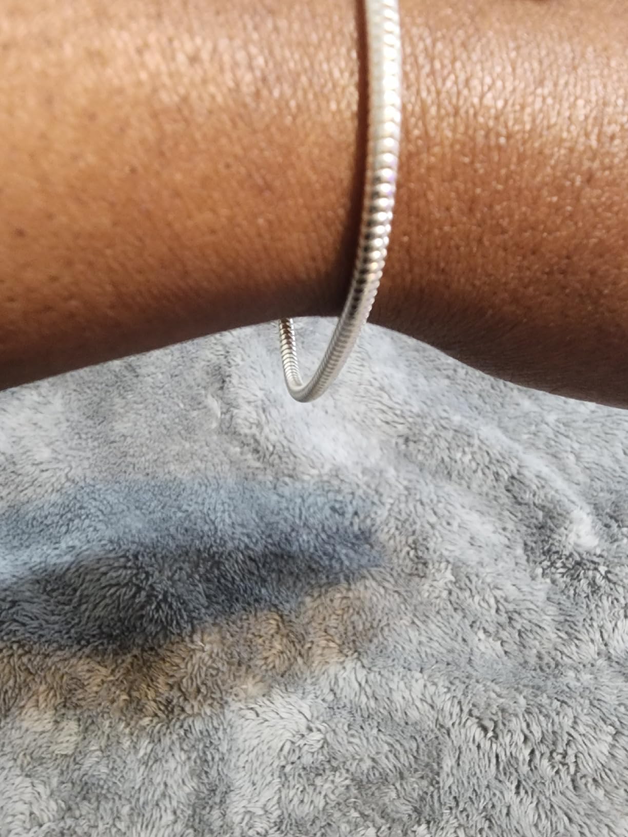 Miabella Italian Solid 3mm Snake Chain Bracelet for Women Men, Made in Italy customer photo 1