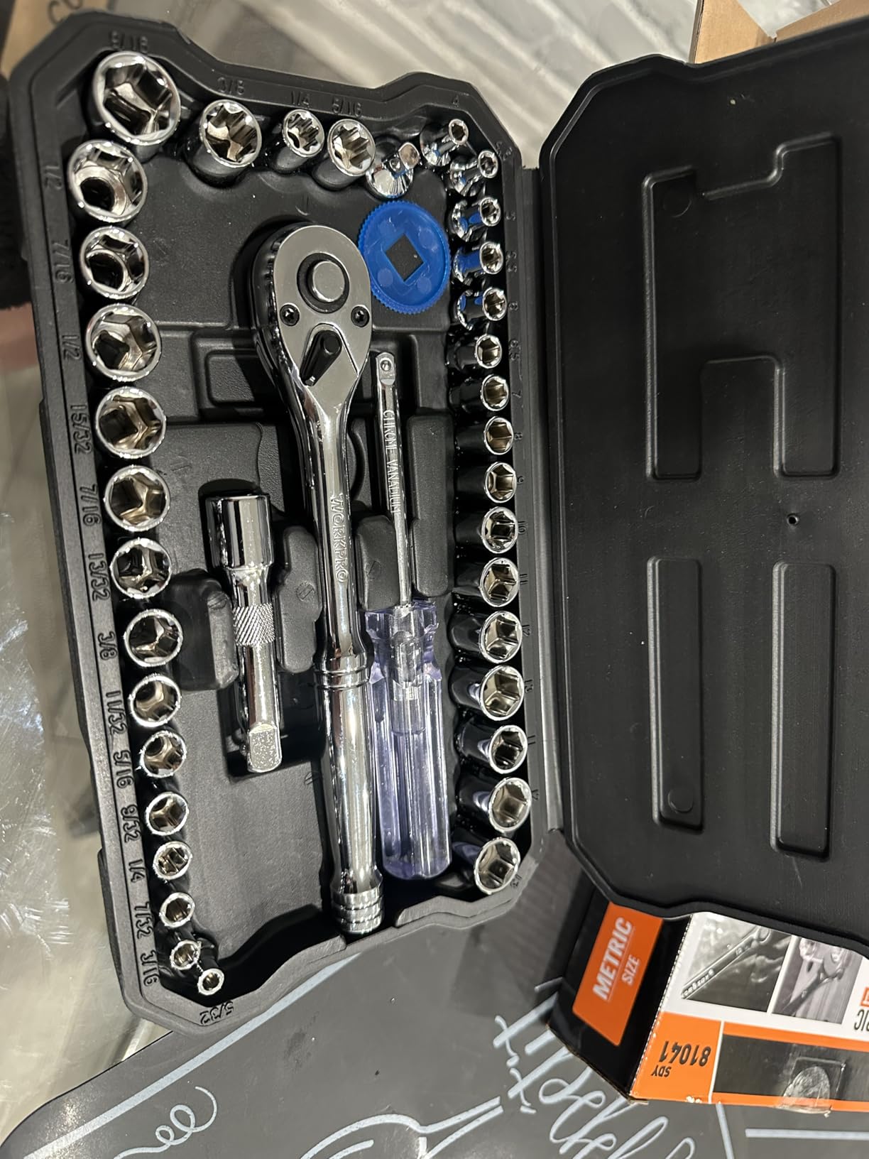 WORKPRO 39-Piece Drive CR-V Socket Set(1/4