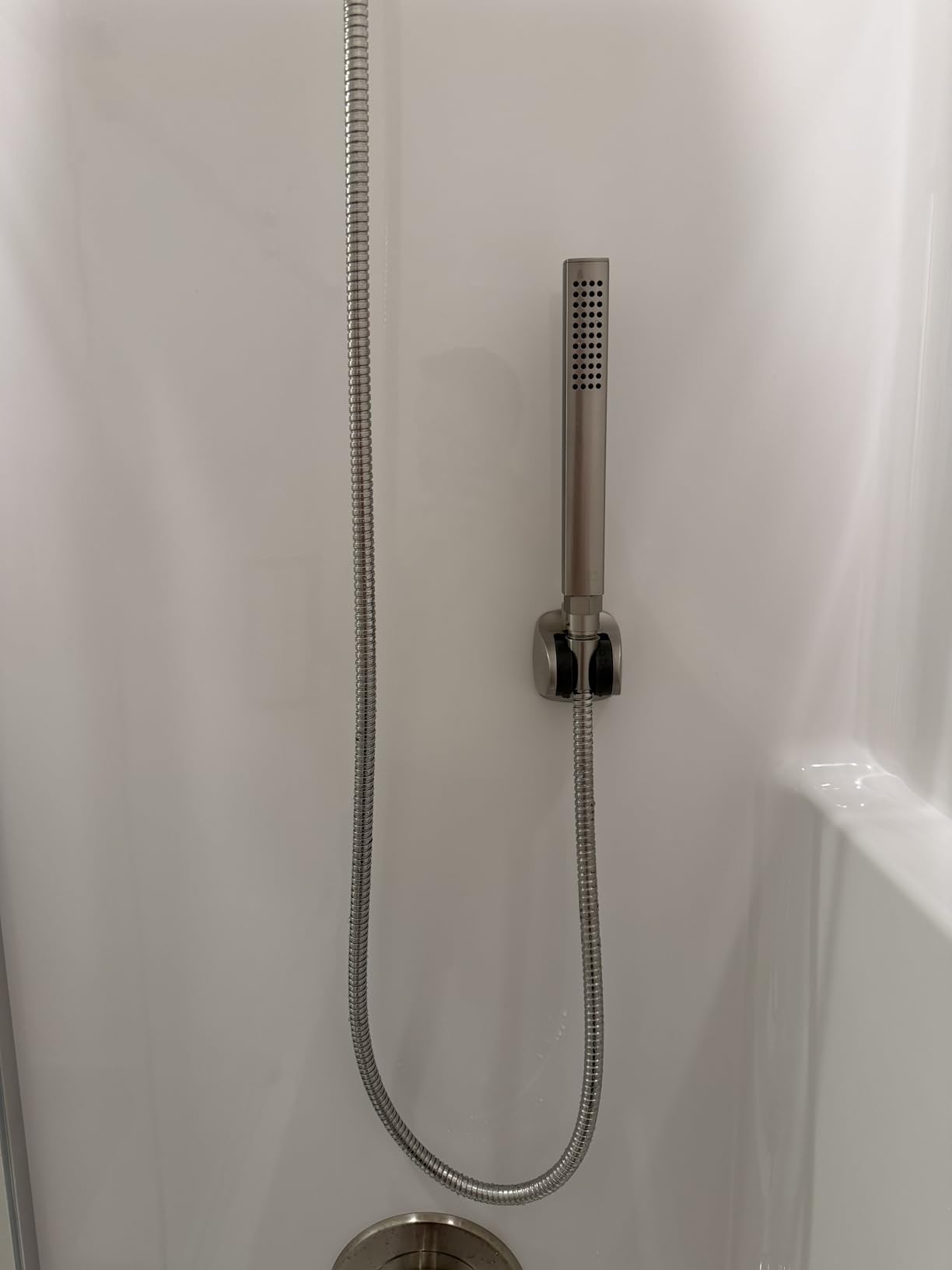 Angle Simple Shower Valve Brushed Nickel, Flow Adjuster Restrictor Shut Off customer photo 1