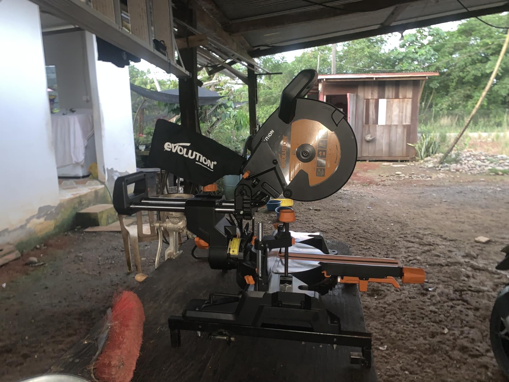 Evolution Power Tools R255SMS+ PLUS 10-Inch Sliding Miter Saw Plus Multi-Material Multi-Purpose Cutting Cuts Metal, Plastic, Wood & More 0˚ - 45˚ Bevel & 50˚ - 50˚ Miter Angles TCT Blade Included customer photo 2