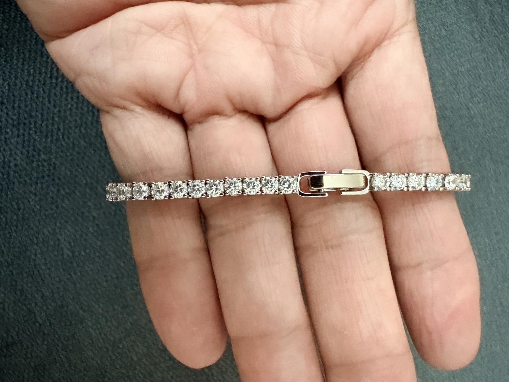 PAVOI 14K Gold Plated 3mm Cubic Zirconia Classic Tennis Bracelet | Gold Bracelets for Women customer photo 2