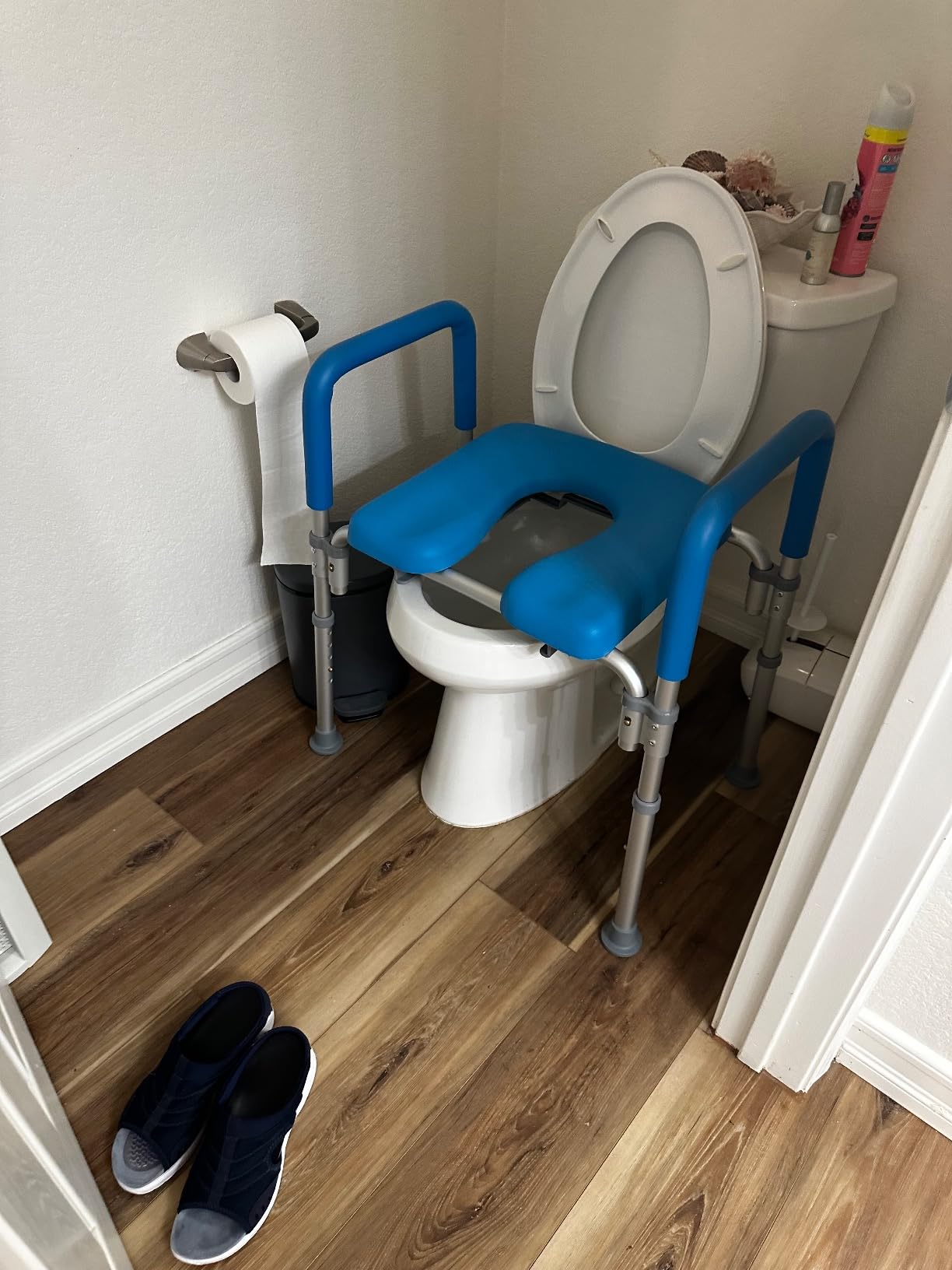 Ultimate Raised Toilet Seat with Handles, Padded, Armrests, Adjustable Height, Premium Elevated Toilet Seat for Elderly Bathroom Safety with Arms, Standard and Elongated Toilets customer photo 2