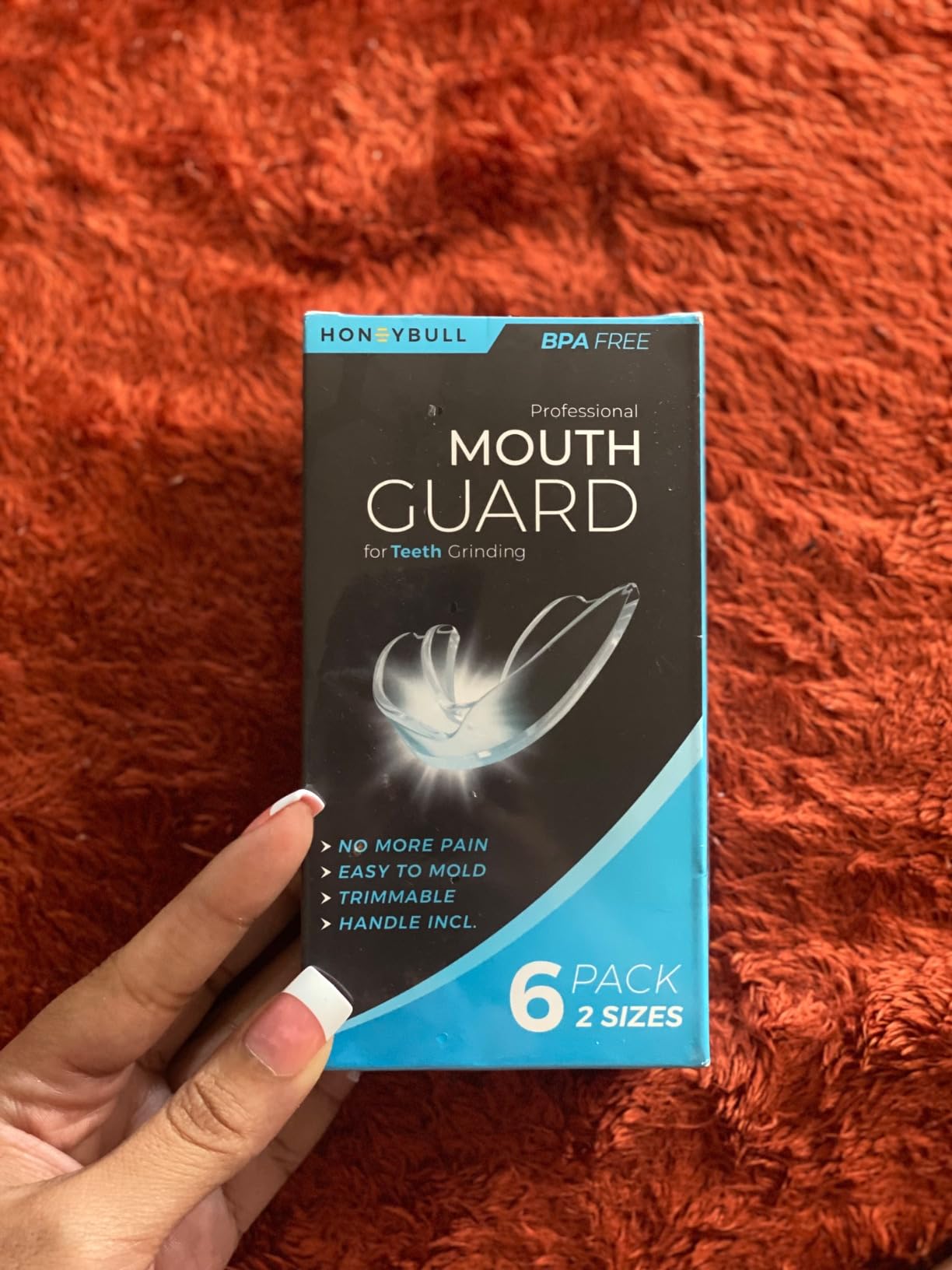 HONEYBULL Anti Grinding Night Guards, Moldable, 6 Pack Thin & Thick | Custom Moldable Fit, BPA-Free Material, Overnight Comfort, Storage Case Included customer photo 2