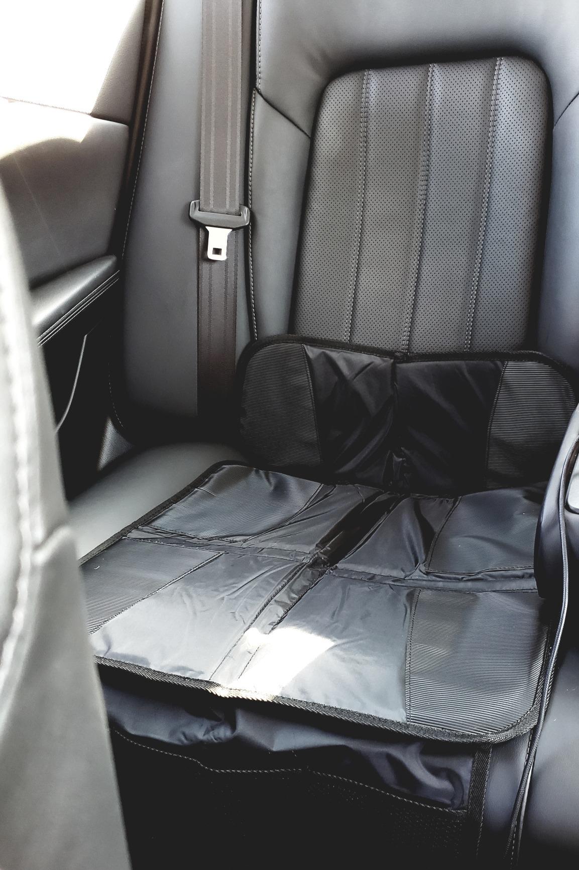 Kaiphy Car Seat Protector - Seat Protection Mat - Thick Padding - Durable, Waterproof Fabric, Leather Reinforced Corners & 3 Pockets for Handy Storage Black customer photo 1