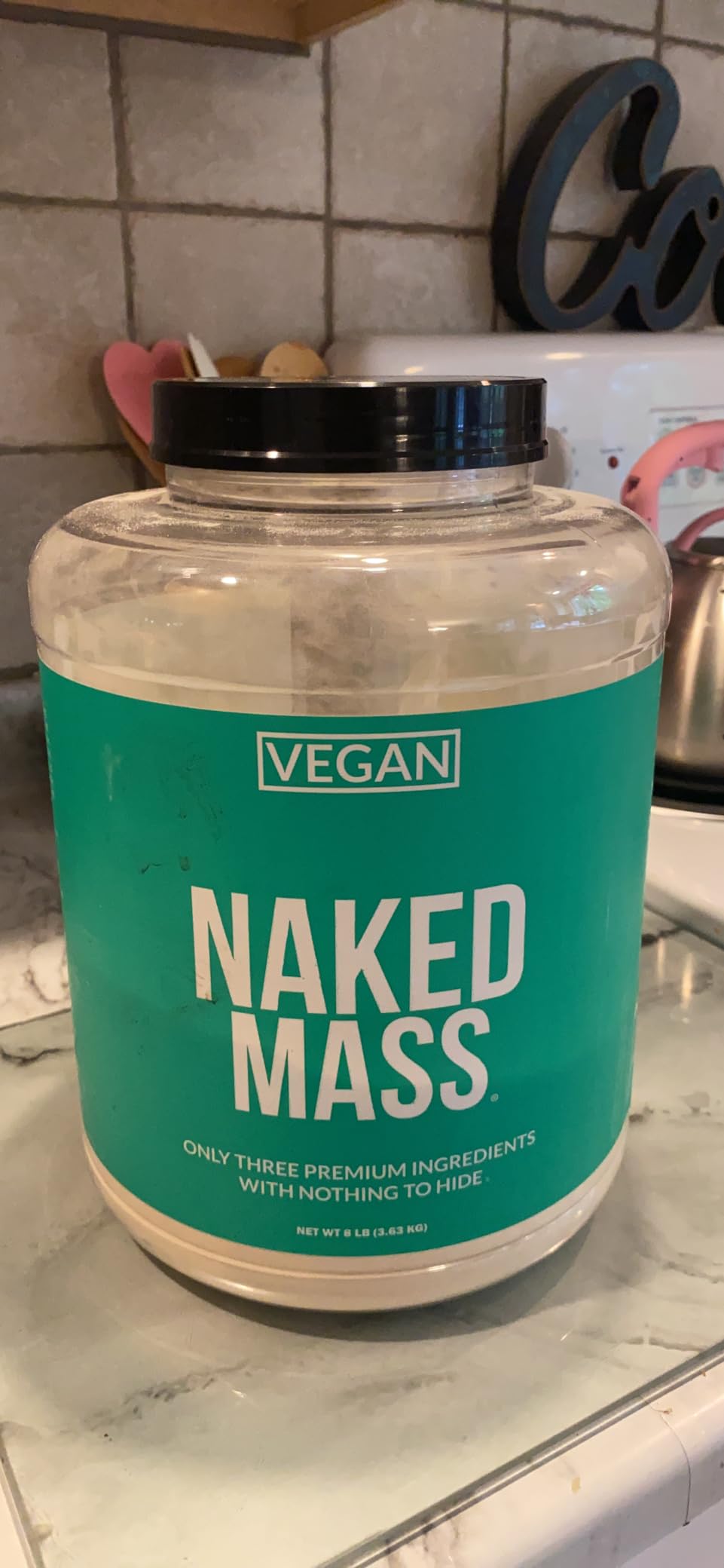NAKED Vegan Mass - Natural Vegan Weight Gainer Protein Powder - 1,230 Calories, NSF Certified, Non-GMO, Soy & Gluten Free, No Artificial Ingredients - 8LB Bulk - 11 Servings customer photo 2
