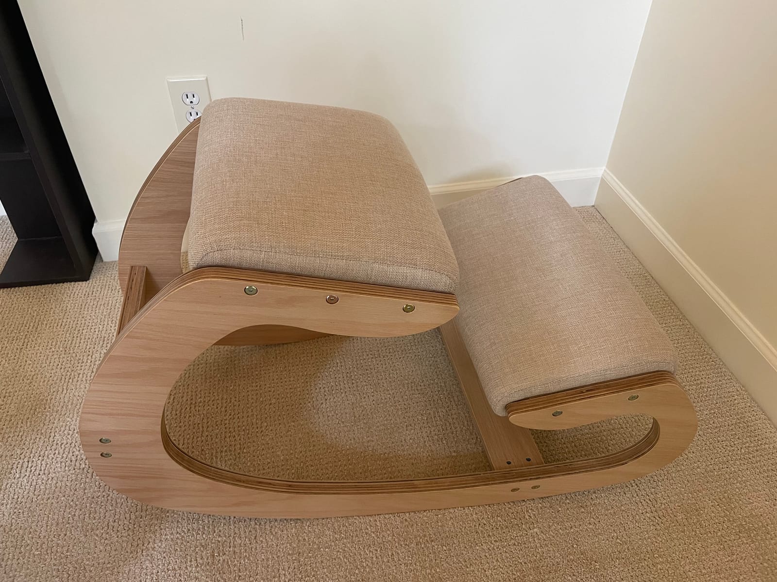 Predawn Adjustable Ergonomic Kneeling Chair - Custom Height Rocking Posture Stool with Thick Cushions, Solid Wood Frame, Knee Support Seat for Adults, Office or Meditation Use(White Oak) customer photo 1