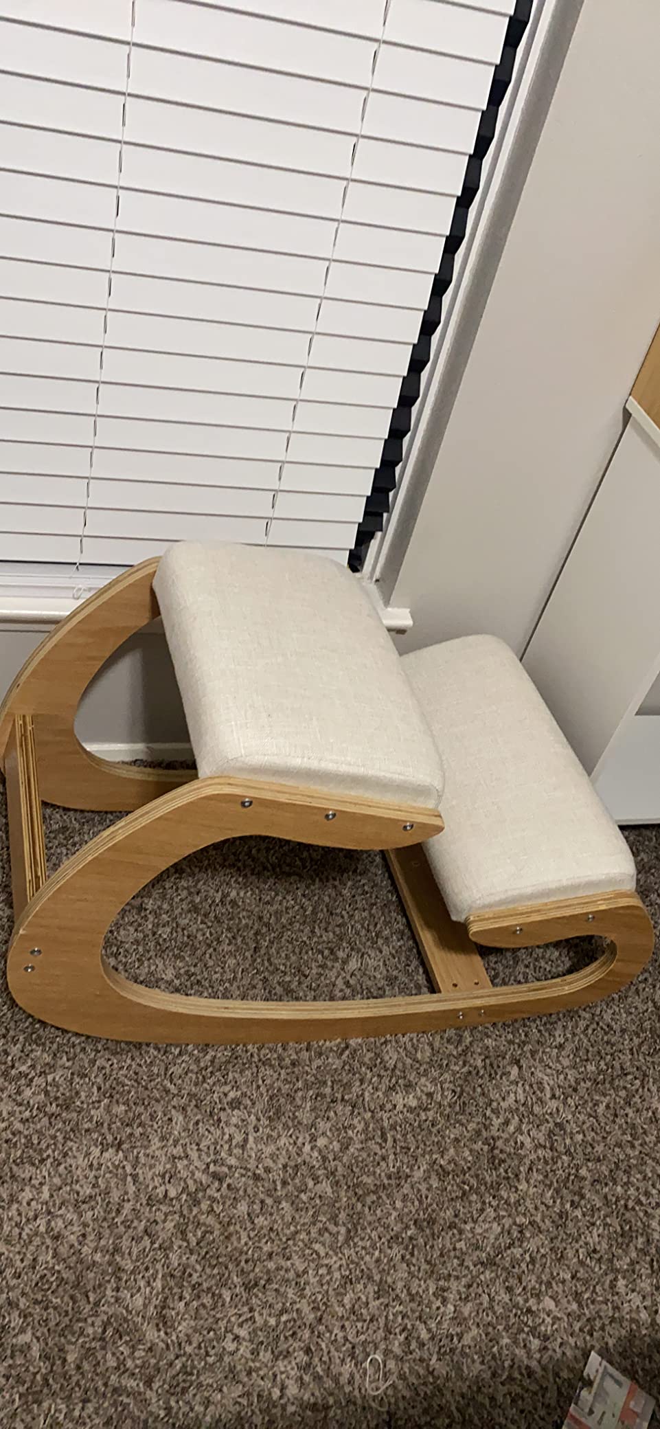 Predawn Adjustable Ergonomic Kneeling Chair - Custom Height Rocking Posture Stool with Thick Cushions, Solid Wood Frame, Knee Support Seat for Adults, Office or Meditation Use(White Oak) customer photo 2