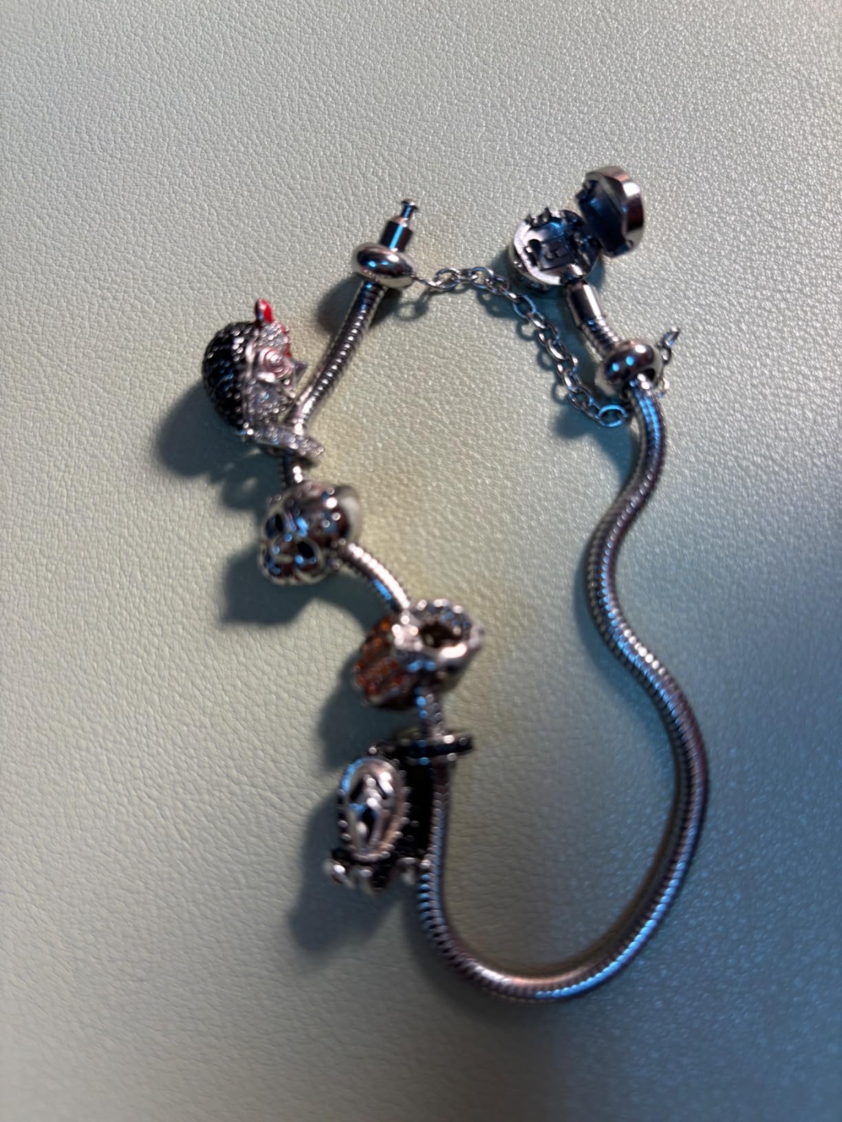 GNOCE Stainless Steel Snake Chain Charm Bracelet W/Safety Gift for Women customer photo 2