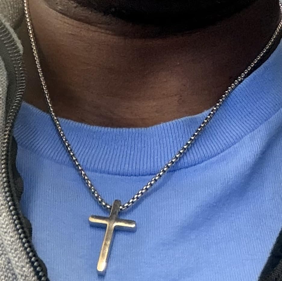 M MOOHAM Cross Necklace for Men Teen Boys 16-30 Inch customer photo 1