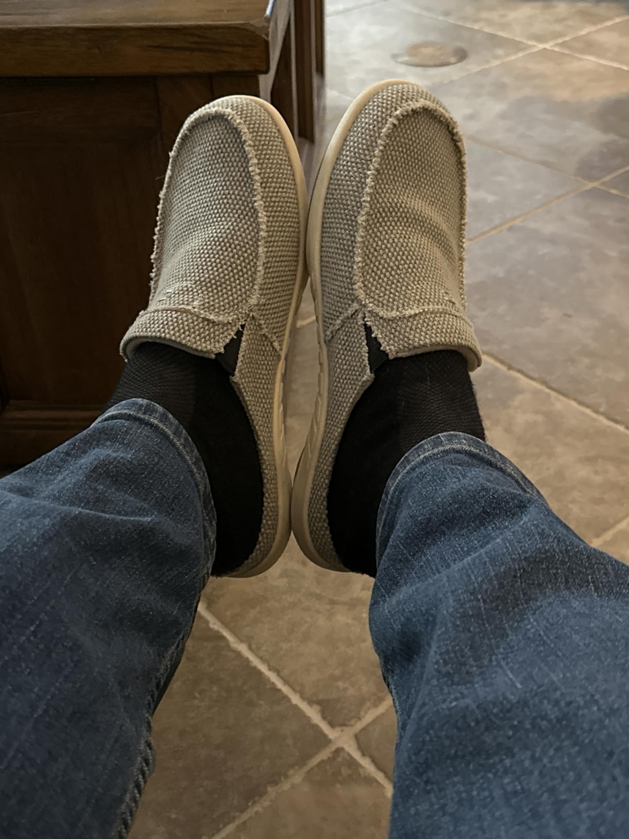 Men's Canvas Slippers Velvet Lining, Slip-on House Shoes with Arch Support | Non-Slip Rubber Sole, Indoor and Outdoor, Wide Toe Box, Gift-Ready customer photo 2