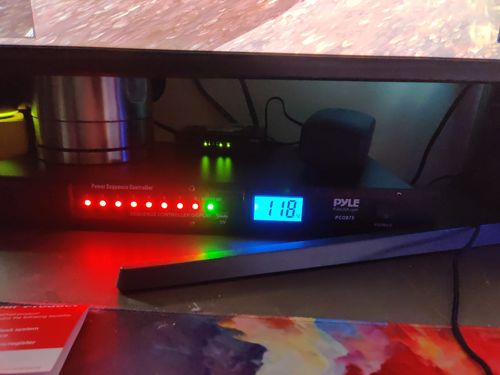 Pyle 10 Outlet Power Sequencer Conditioner - 13 Amp 2000W Rack Mount Pro Audio Digital Power Supply Controller Regulator w/Voltage Readout, Surge Protector, for Home Theater Stage/Studio Use - PCO875 customer photo 1