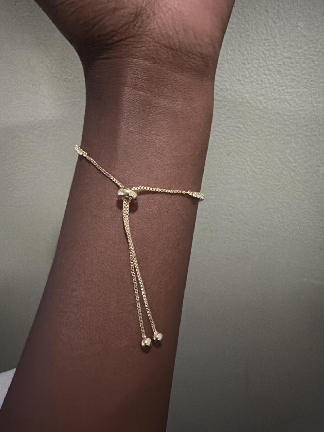 PAVOI Tennis Bracelets for Women, 14K Gold Plated Adjustable CZ Bracelet customer photo 2