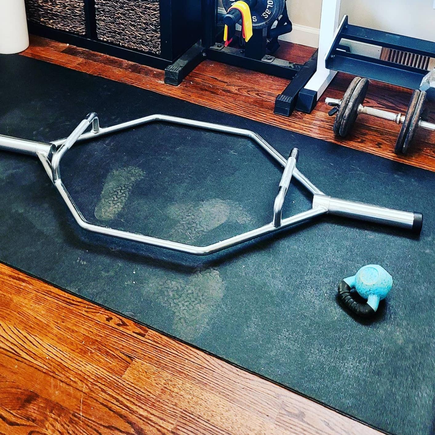 CAP Barbell Olympic Trap Bar, Shrug Bar, High Hex Bar with Raised Grips, Chrome customer photo 2