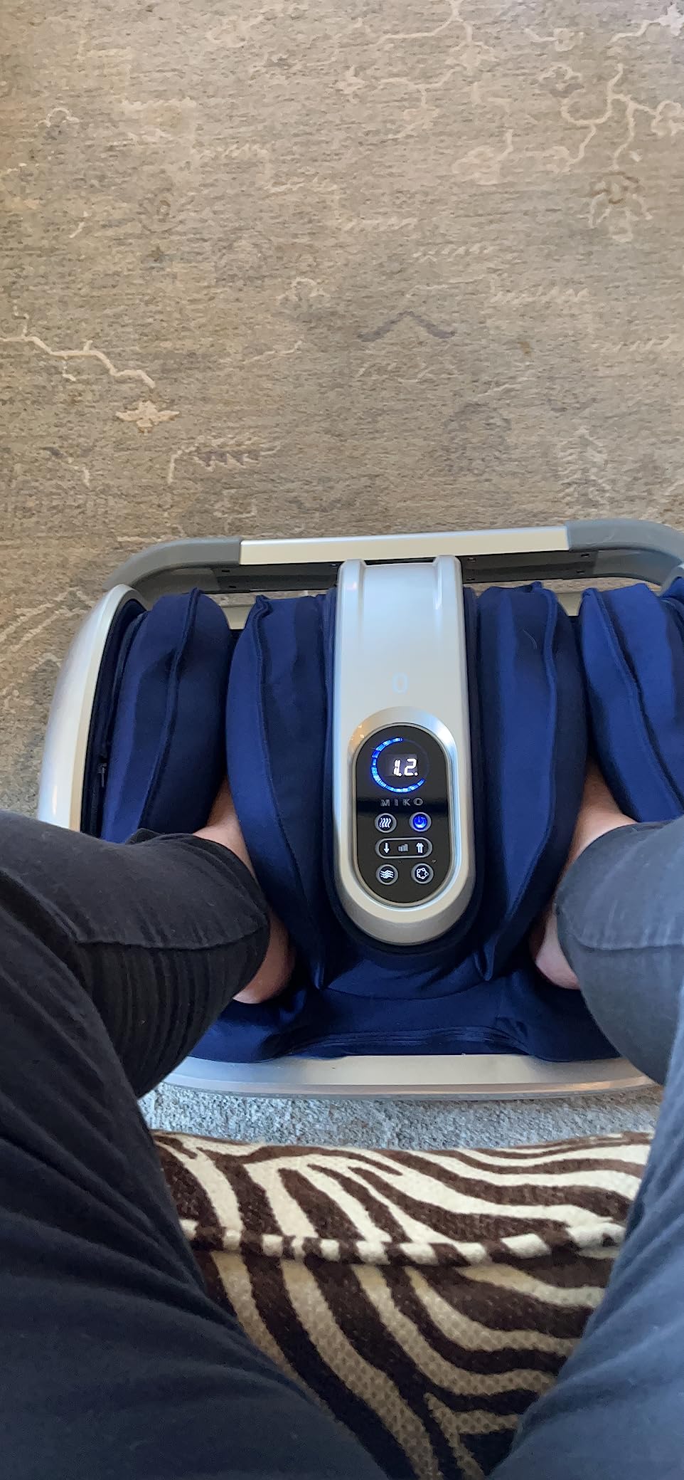 MIKO Shiatsu Foot, Leg and Calf Massager with Heat | Deep kneading, rolling, air compression, adjustable bar, 5 pressure levels & 3 modes; for plantar fasciitis; fits size 15 customer photo 2