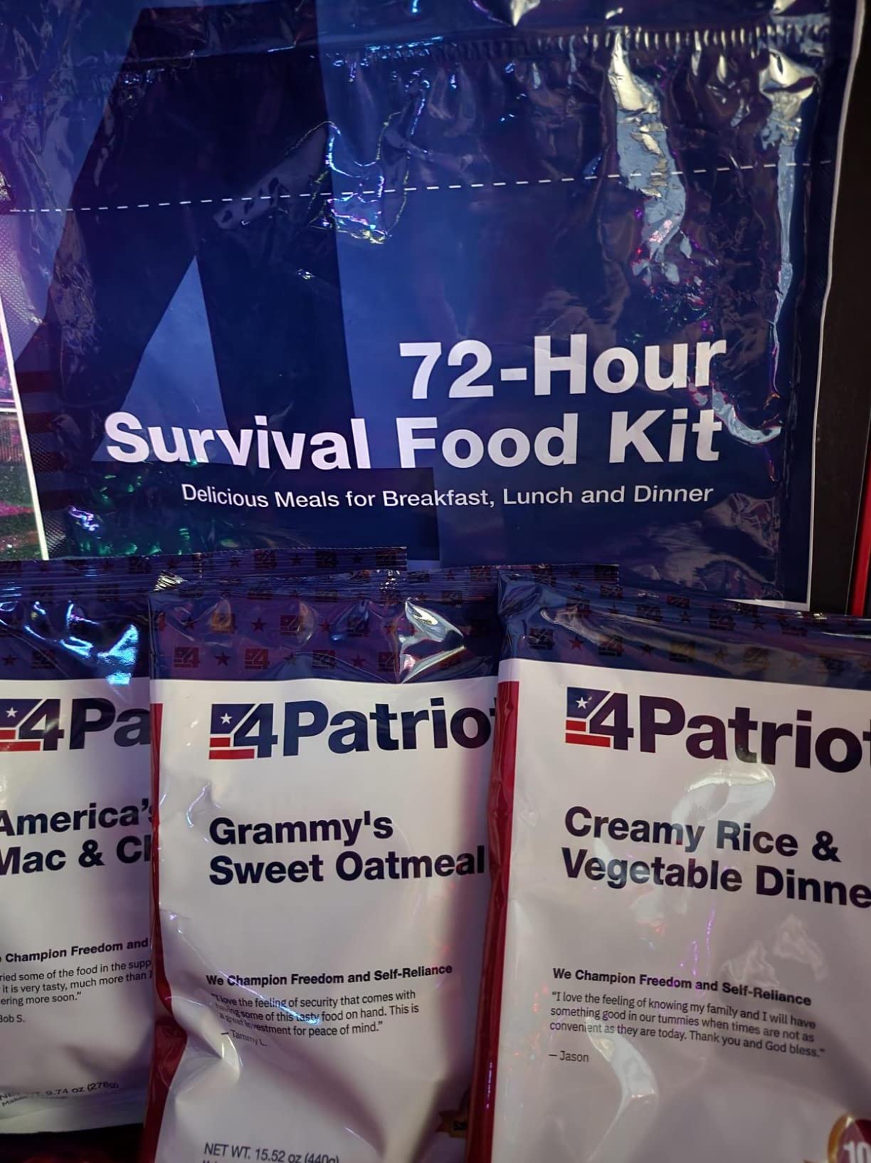 4Patriots 72-Hour Survival Food Kit: Emergency Food Supply Designed to Last 25 Years, 20 Servings customer photo 2