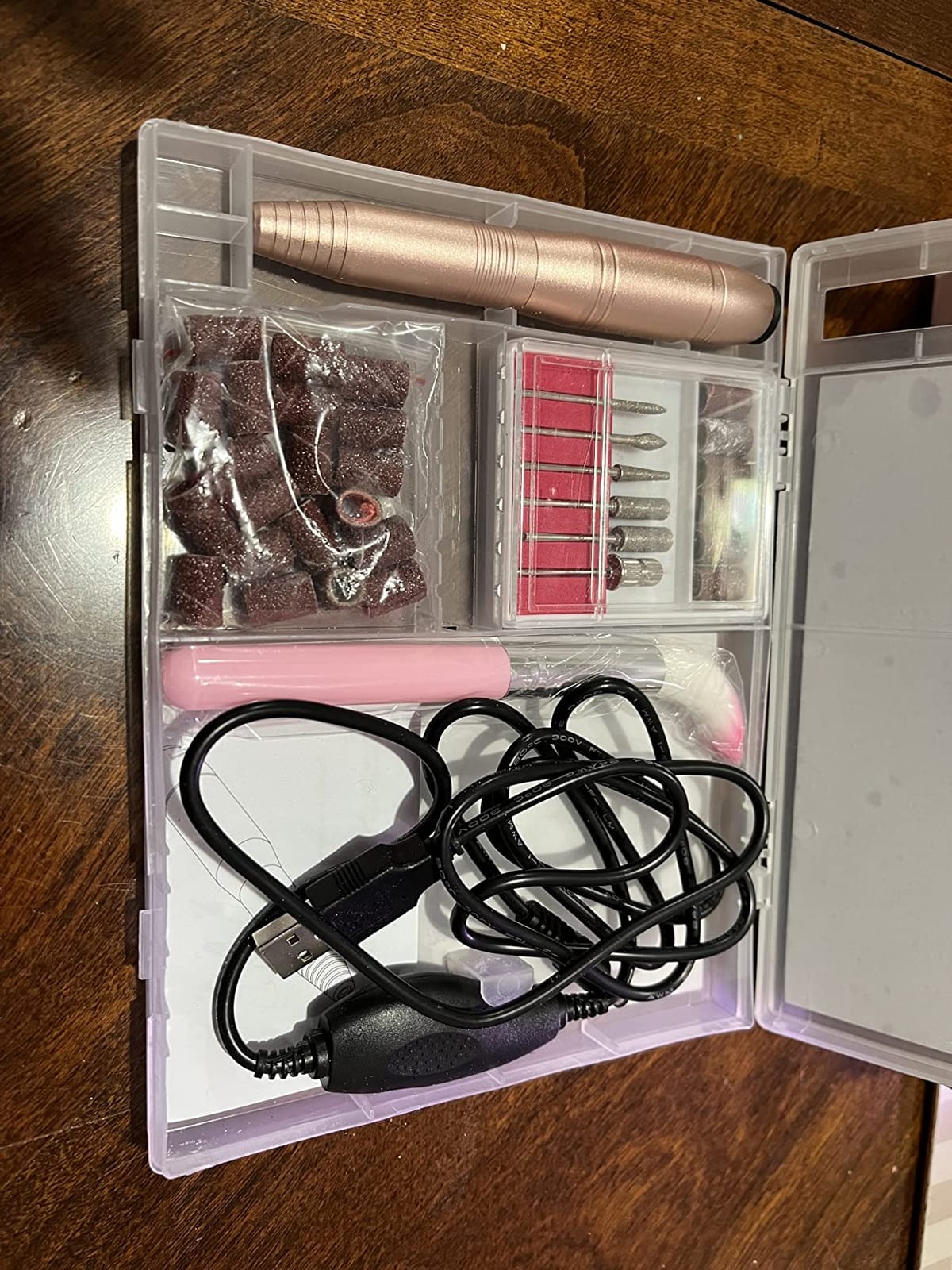 Portable Electric Nail Drill Machine, Professional 20000 RPM USB Manicure Pedicure Drills for Acrylic Nails Gel Polishing Shape Tools customer photo 1
