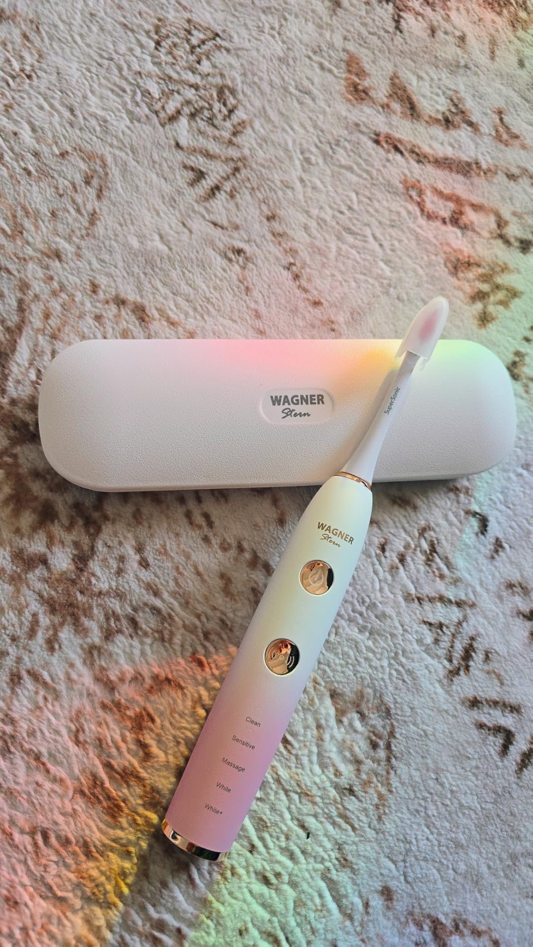 Wagner Stern WHITEN+ Electric Toothbrush, 48,000 VPM, Pressure Sensor, 5 Modes, 8 Brush Heads, Travel Case customer photo 2