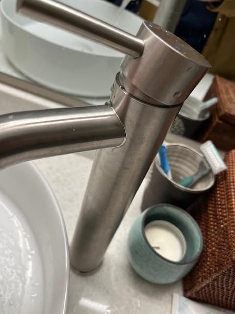 Bathroom Faucet Brushed Nickel Modern Single Hole Bathroom Sink Faucet with Single Handle Suitable for 1 or 3 Holes,Supply Deck Plate and Hose customer photo 1