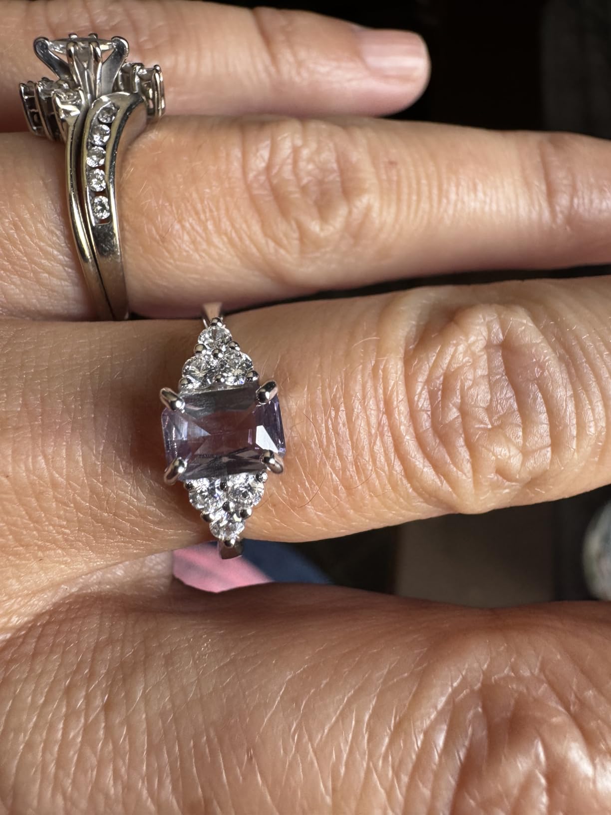 Silvershake 7x5mm Octagon Shape Birthstone Gemstone White Gold Plated or Yellow Gold Plated 925 Sterling Silver Engagement Ring Jewelry for Women customer photo 2