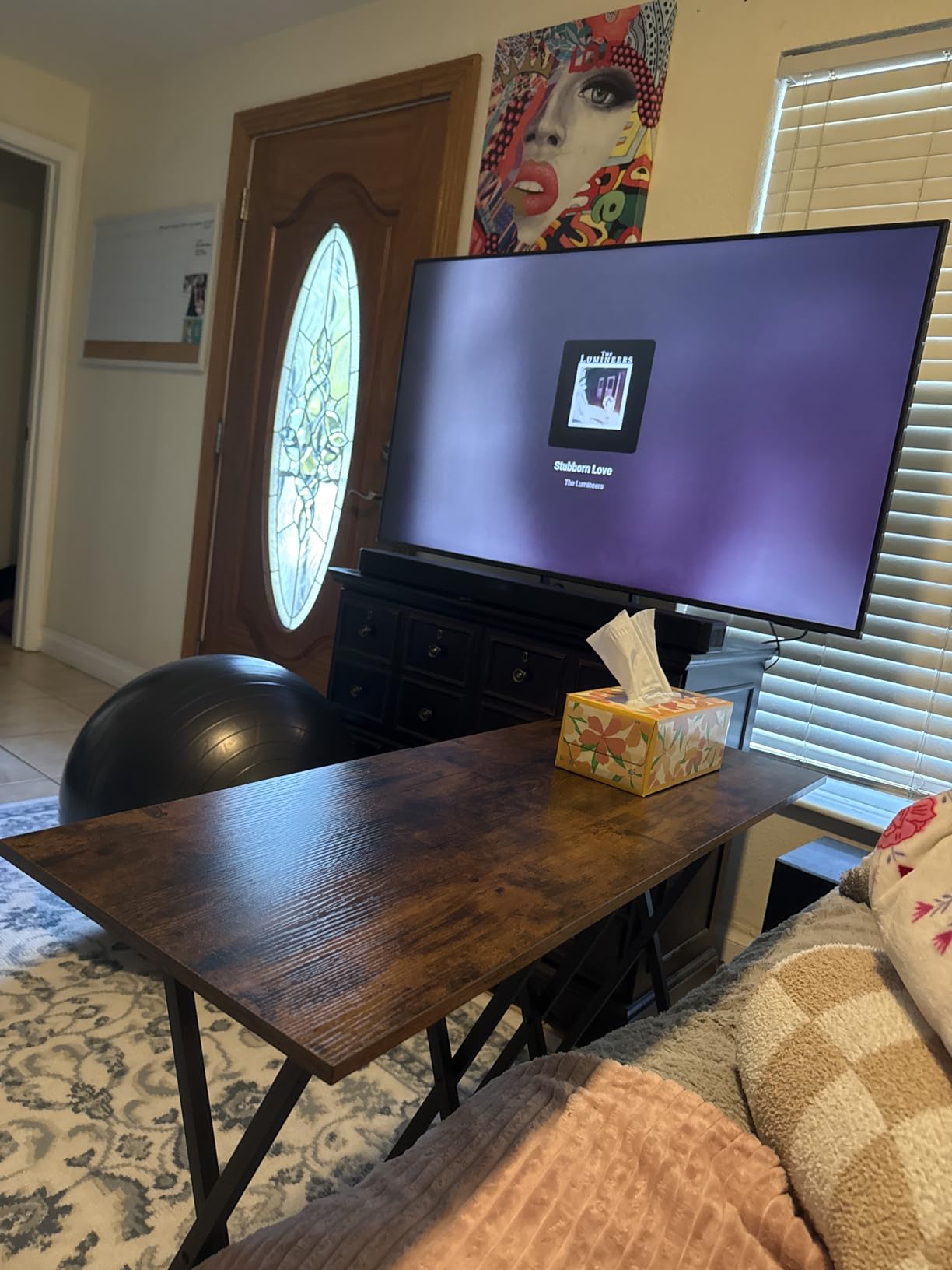 HOOBRO Folding TV Tray Tables, Set of 2 Side Table for Small Space, Industrial Snack Tables for Eating at Couch, Stable Metal Frame, Easy Assembly, Space Saving, Rustic Brown and Black BF25BZ01 customer photo 2
