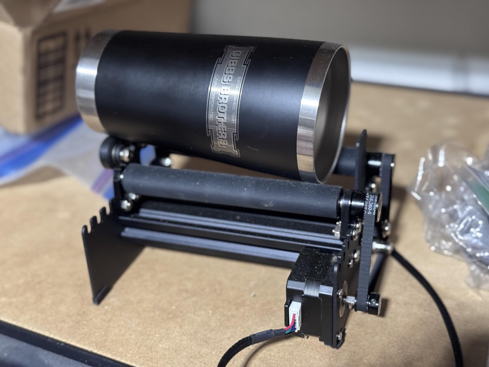 ORTUR Laser Rotary Roller, 360° Laser Engraver Y-axis Rotary Module for Engraving Cylindrical Objects Cans, 7 Adjustment Diameters, Min to 8mm, Compatible with Most Laser Engraving Machines customer photo 2