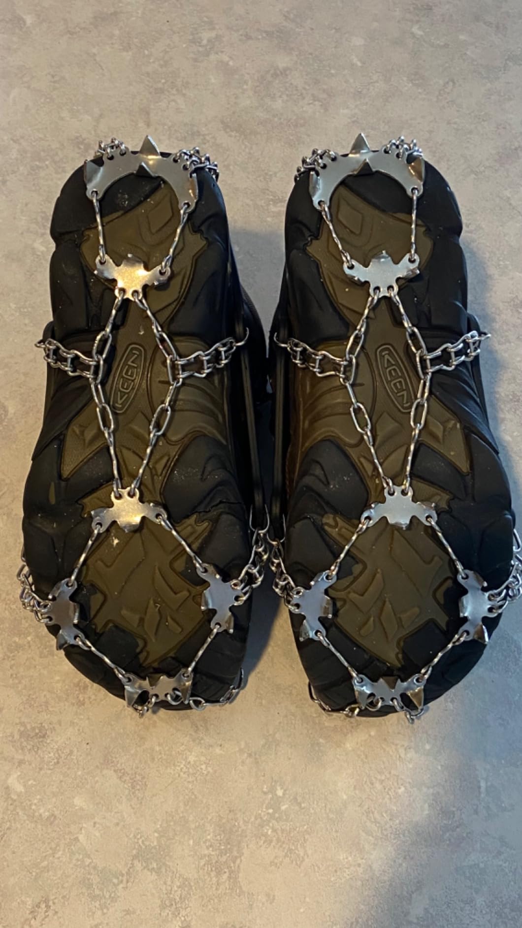 WIN.MAX Crampons for Shoes, Traction Cleats Ice Snow Grips with 19 Stainless Steel Spikes, Shoe Talons Anti - Slip Boots Spikes for Walking, Jogging, Climbing and Hiking customer photo 2
