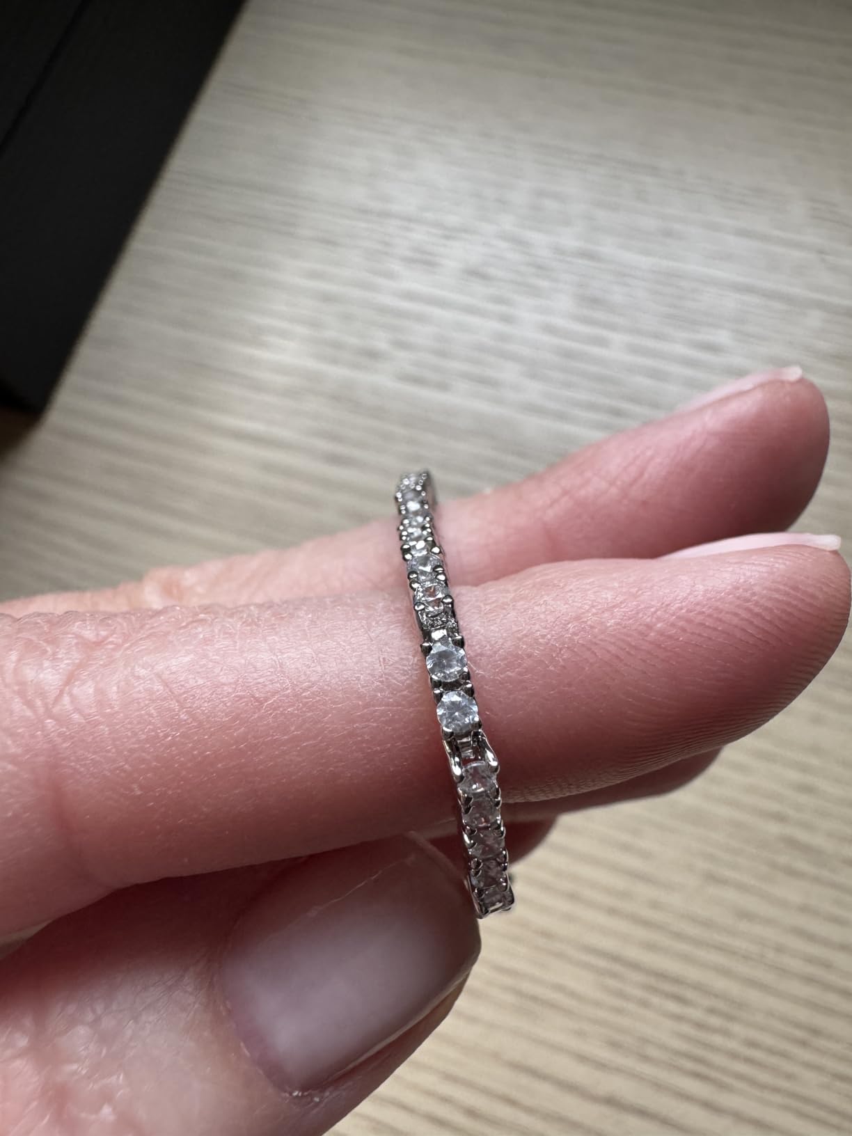 PAVOI Tennis Bracelet for Women, 14K Gold Plated 2mm Cubic Zirconia customer photo 1