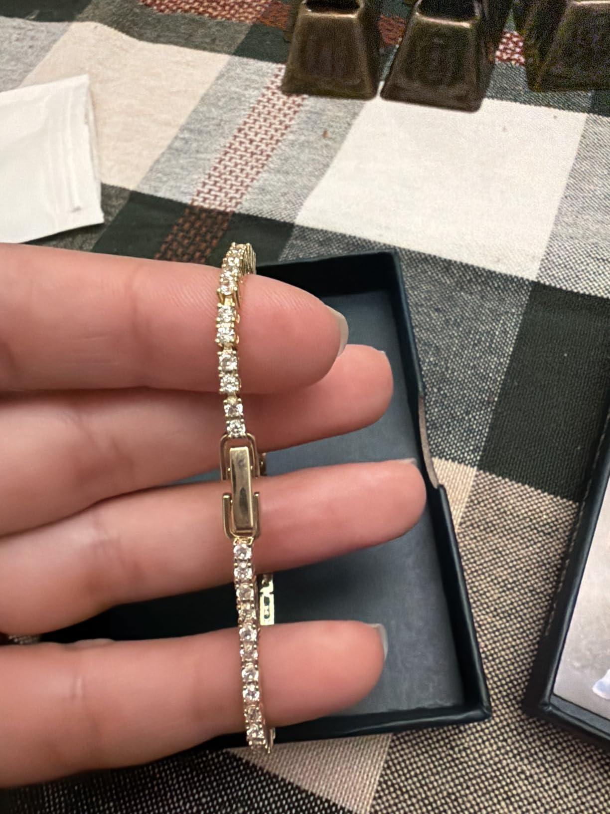 PAVOI Tennis Bracelet for Women, 14K Gold Plated 2mm Cubic Zirconia customer photo 2