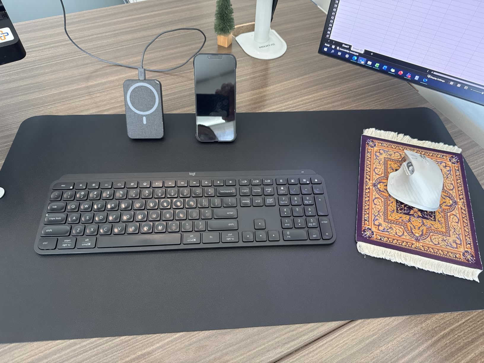 YSAGi Non-Slip Leather Desk Pad, Waterproof Laptop Computer Desk Keyboard Mat, Table Protector Blotter Mat, Large Mouse Pad for Office/Work/Home/Decor (Dark Brown, 31.5