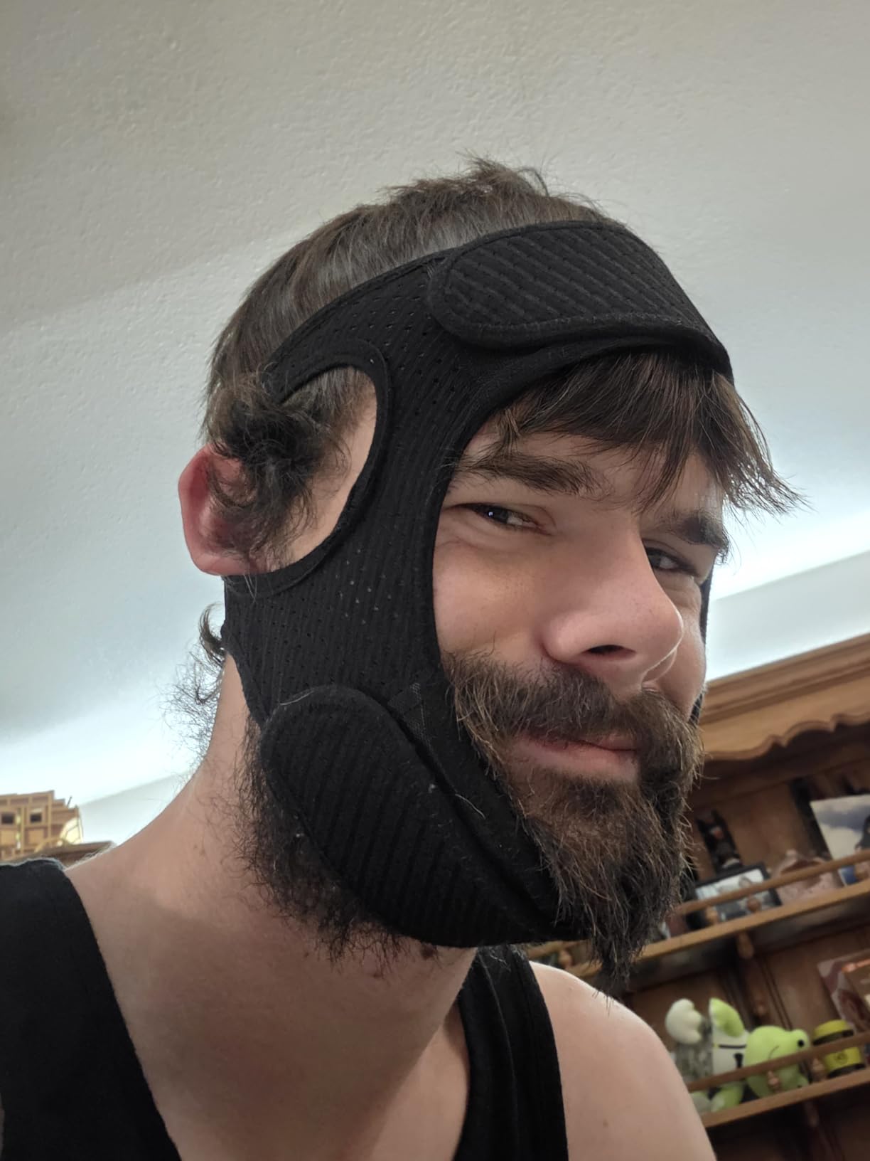 Anti Snore Chin Strap [Upgraded], Vosaro Snoring Solution Effective Anti Snore Device, Adjustable and Breathable Stop Snoring Head Band for Men Women, Black customer photo 2