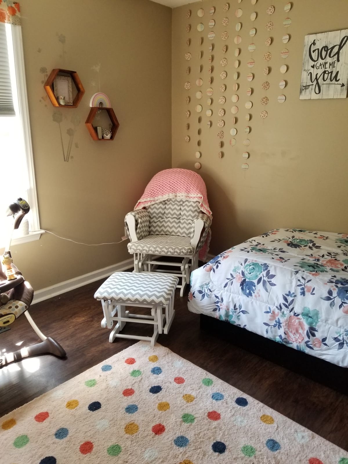 Costzon Nursery Glider with Ottoman, Upholstered Comfort Glider Rocker with Padded Cushion, Storage Pocket, Solid Wood Base, Rocking Chair Nursery for Breastfeeding, Napping (Dark Gray) customer photo 1