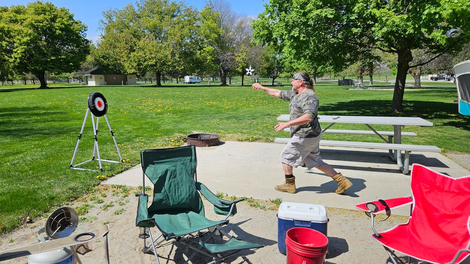 Black Series Axe Throwing Target Set, Includes 3 Axes & Bristle Target, Lightweight Plastic Axes with Blunted Edges, Safe for Indoor & Outdoor Use, Fun Party Activity Game customer photo 2