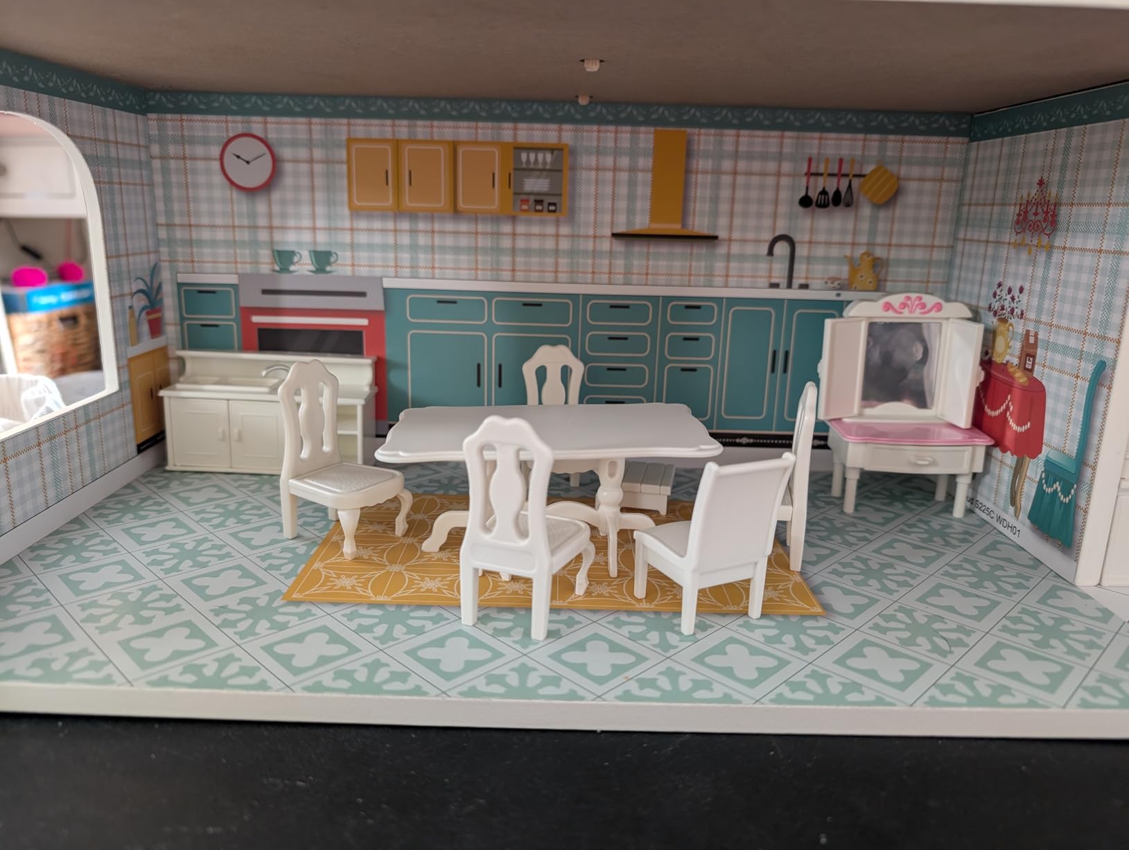 ROBUD Wooden Dollhouse with Furniture Blue for Girls 3-6 customer photo 2