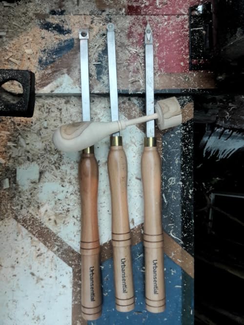 Woodturning Carbide Lathe Tools, 17” Full Size Wood Turning Tool Set of 3 Rougher Detailer Finisher, Includes Replacement Cutter Inserts customer photo 1