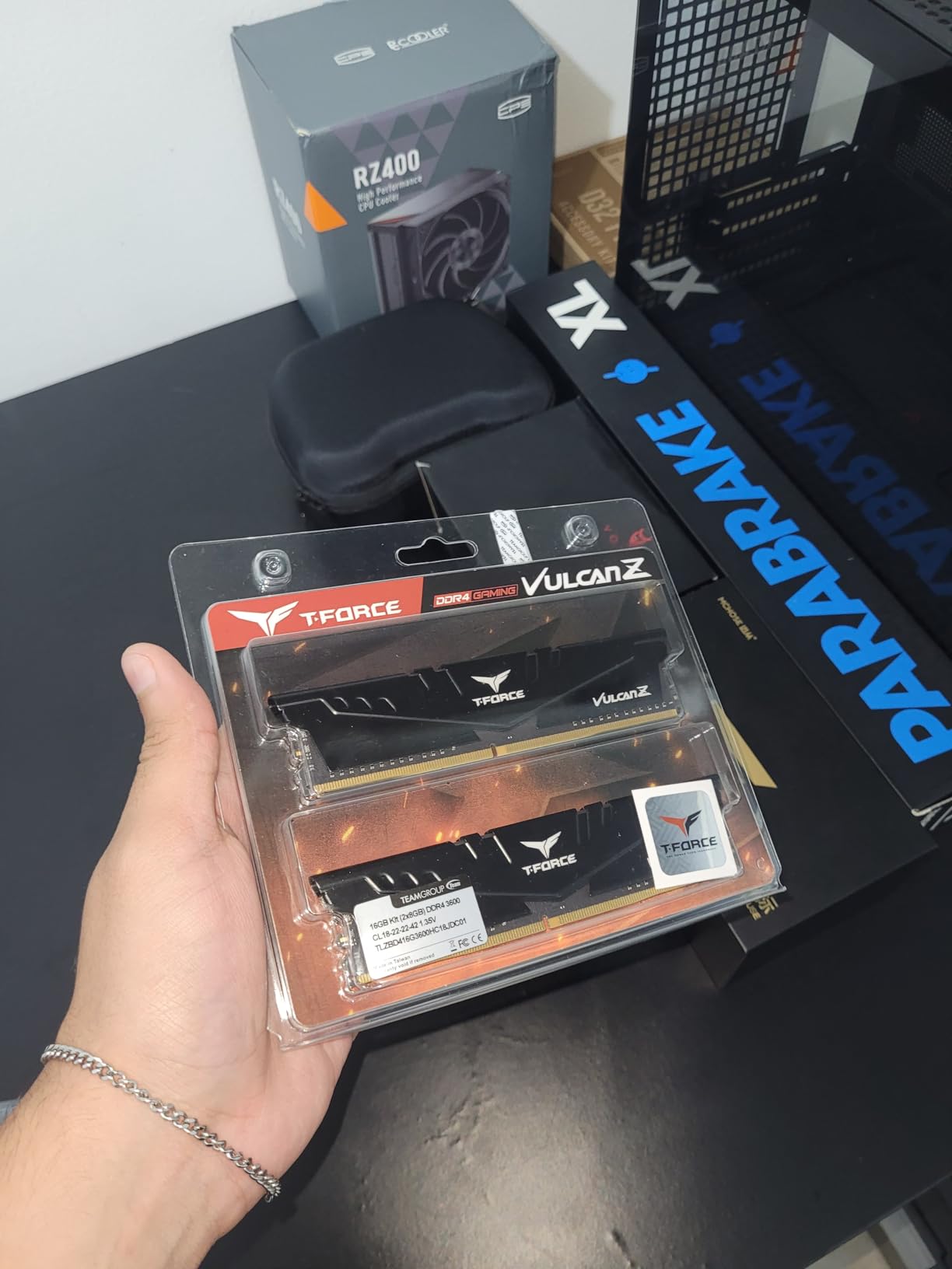 TEAMGROUP T-Force Vulcan Z DDR4 16GB Kit (2x8GB) 3600MHz (PC4-28800) CL18 Desktop Memory Module Ram TLZGD416G3600HC18JDC01 - Gray customer photo 2